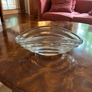 Beautiful, heavy glass Nambe bowl. Purchased at auction labeled Nambe.